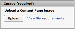 content page upload panel